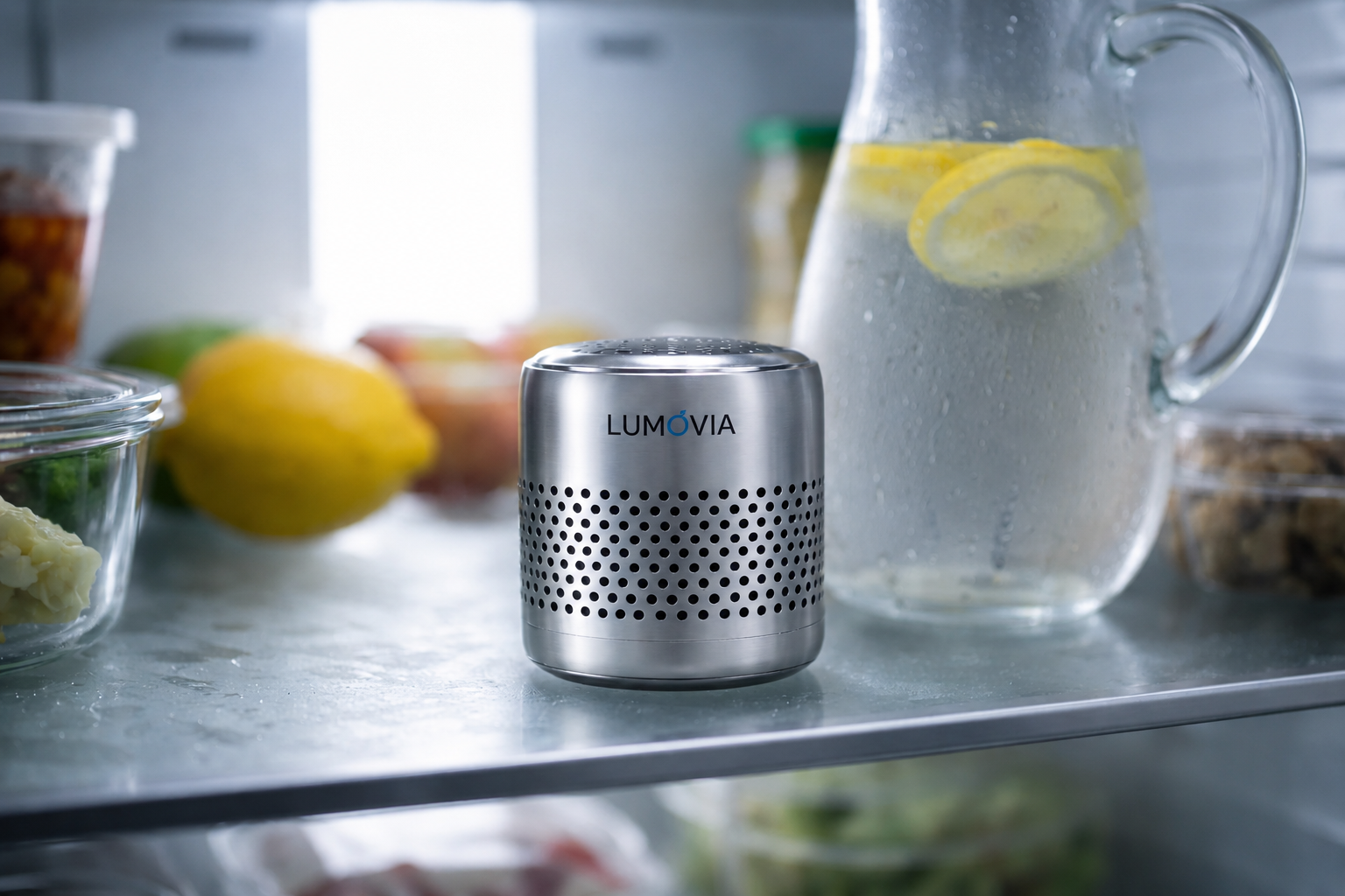 Appareil Lumovia à l'intérieur du réfrigérateur