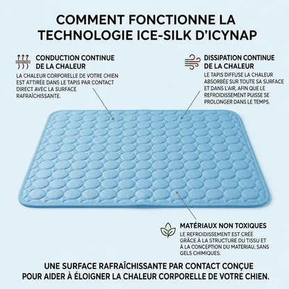 IcyNap | Tapis Rafraîchissant en Soie de Glace pour Chien